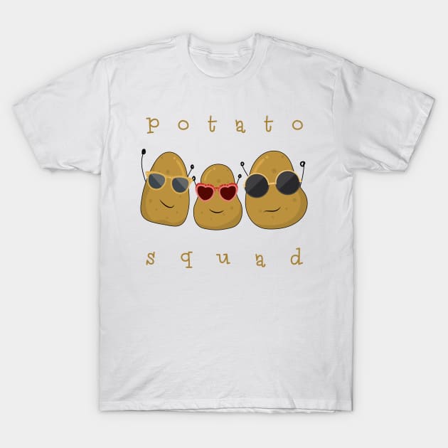 Funny Potato Squad Shirt - Sunglasses Potatoes Friends T-Shirt by CMDesign